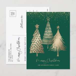 Elegante Purpurina de árbol de Navidad dorado Niev