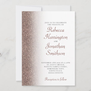 Elegante Purpurina de Bronce Invitación a la boda