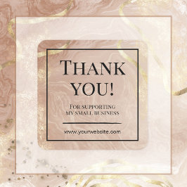 Elegante Purpurina De Mármol Gracias Pegatina De N