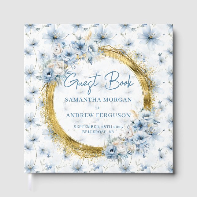 Elegante Purpurina de oro azul turbio libro de Bod (Anverso)