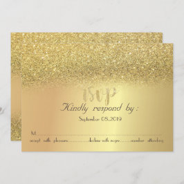 Elegante Purpurina de oro Bokeh Tarjeta RSVP