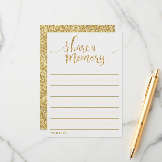 Elegante Purpurina de oro Comparte una tarjeta de  (Anverso/Reverso In Situ)