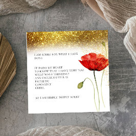 Elegante Purpurina de oro Floral Lamento tarjeta d