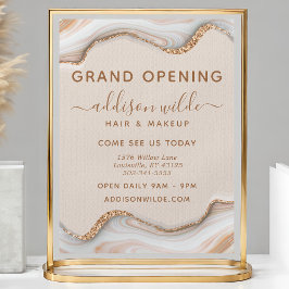 Elegante Purpurina de oro Marble Agate Volante mod