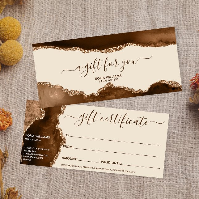 Elegante Purpurina de oro moderno Agate Brown (Subido por el creador)