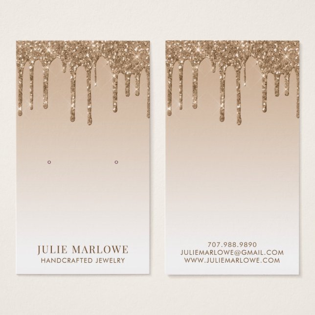 Elegante Purpurina de oro perfora jewely (Anverso y reverso)