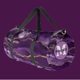 Elegante Purpurina de oro púrpura Agate Bolsa Duff