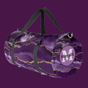 Elegante Purpurina de oro púrpura Agate Bolsa Duff