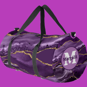 Elegante Purpurina de oro púrpura Agate Bolsa Duff