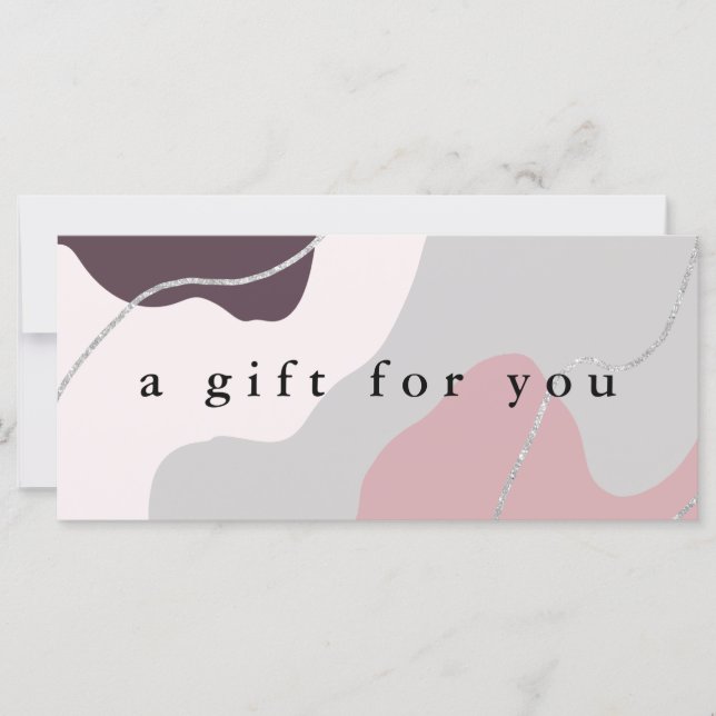 Elegante purpurina de plata abstracto mínimo (Anverso)