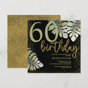 Elegante Purpurina Gold Caligraphy Cumpleaños
