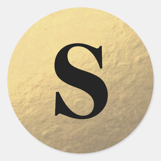 Elegante Purpurina Monograma Oro Sello para sobres (Anverso)