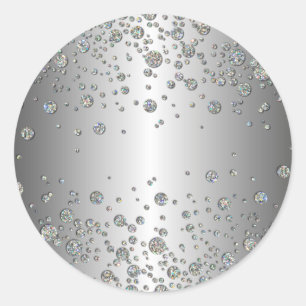 Elegante purpurina Pegatina de puntos de plata