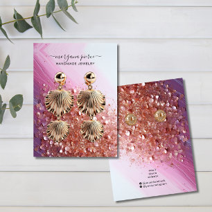 Elegante Purpurina rosa Anuncios Tarjeta de visual