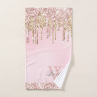 Elegante Purpurina rosa rosa dorado con gotitas mo