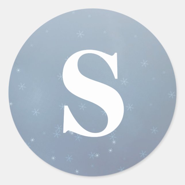 Elegante Purpurina Snowflakes Monograma Sello para (Anverso)