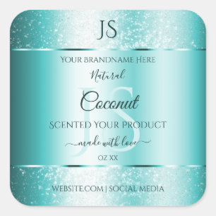 Elegante Purpurina suave Verde azulado Etiquetas d