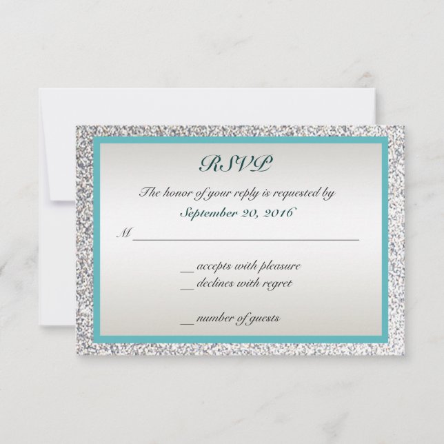 Elegante Purpurina Wedding RSVP (Anverso)