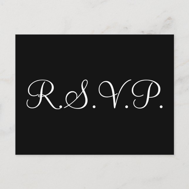 Elegante "R.S.V.P" Postal (Anverso)