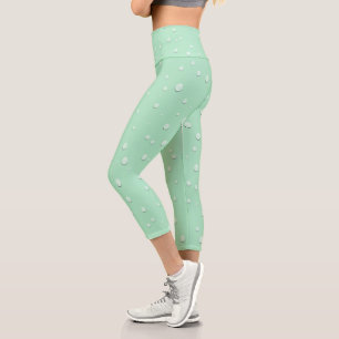 Elegante Raindrop Design Capri Leggings para mayor