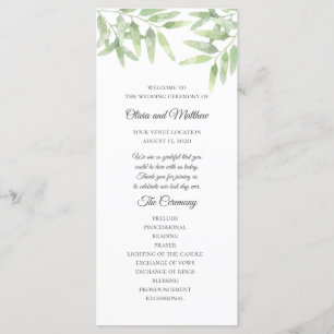 Elegante rama de olivo. Programa de matrimonio sim