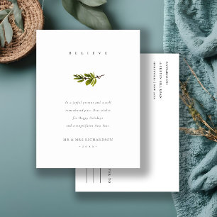 Elegante rama de pino de Navidad Believe