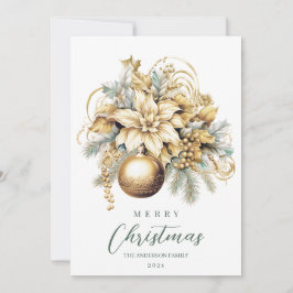 Elegante ramo de Navidad de lujo dorado azul clási
