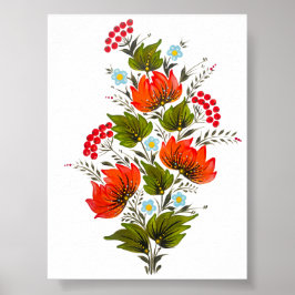 Elegante ramo floral arte popular