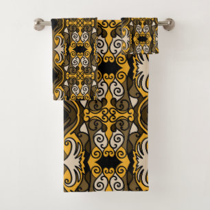 Elegante rayado negro y amarillo inspirado en Áfri