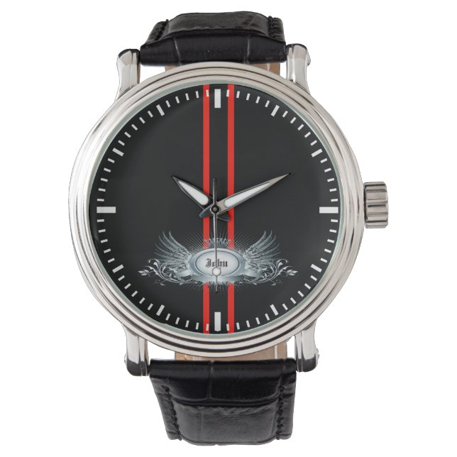 Elegante rayas de Carreras Estilo reloj masculino  (Anverso)