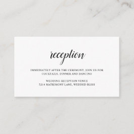 Elegante recepción Boda sencillo blanco y negro
