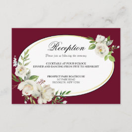 Elegante recepción Boho Burgundy Floral Gold Boda
