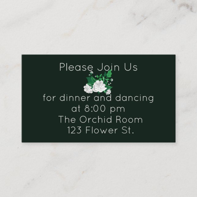 Elegante recepción Camellia Blanca (Anverso)