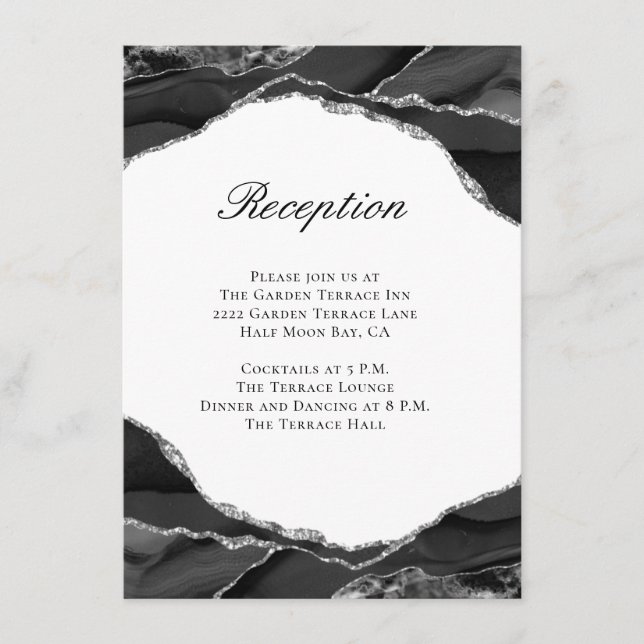 Elegante Recepción de Boda con Agata de Hoja de Pl (Anverso)