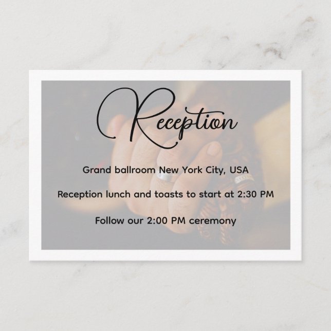 Elegante recepción de boda con foto (Anverso)