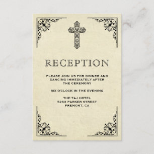 Elegante recepción de boda cristiana de cruz vinta