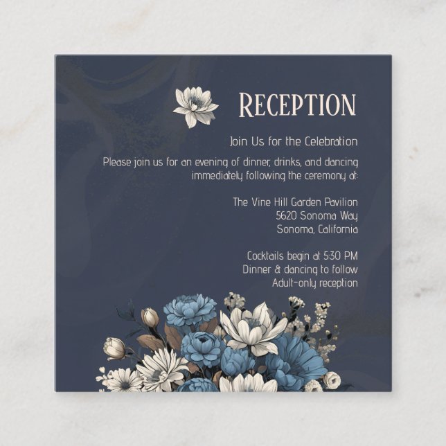 Elegante Recepción de Boda de Flores Silvestres Az (Anverso)