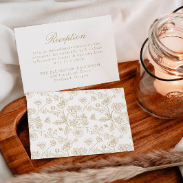 Elegante Recepción de Boda Floral Chinoiserie Gold