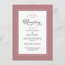 Elegante Recepción de Boda Polvorienta Rosa Chic R