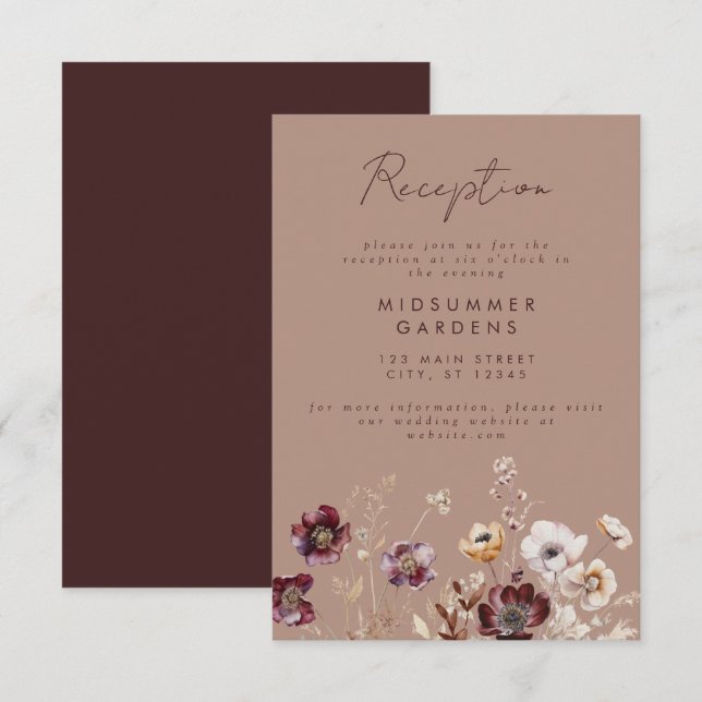 Elegante recepción de bodas de otoño (Anverso / Reverso)