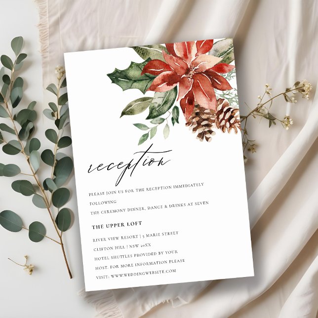 Elegante recepción de bodas de pino de poinsettia  (Subido por el creador)