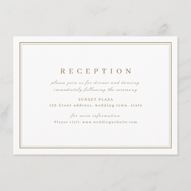 Elegante recepción de bodas minimalistas con clase (Anverso)