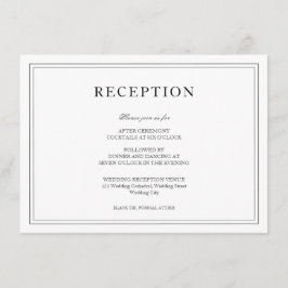 Elegante recepción de bodas simples en blanco y ne