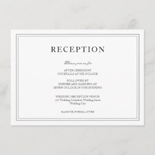 Elegante recepción de bodas simples en blanco y ne