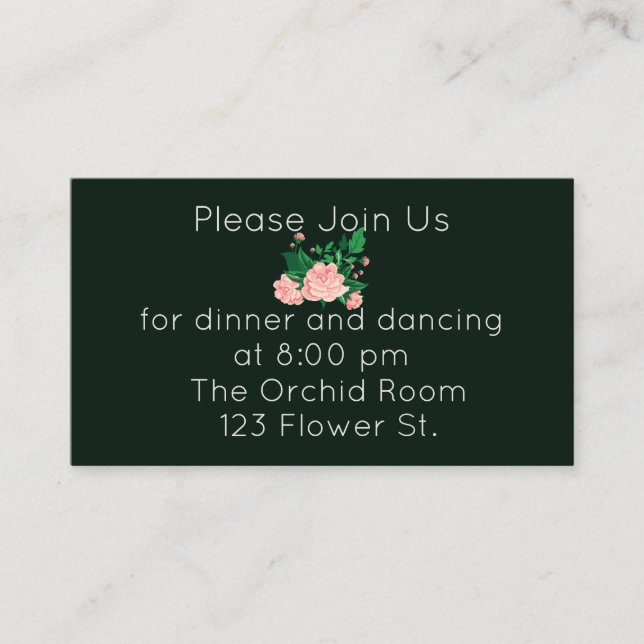 Elegante recepción de camellia rosa (Anverso)