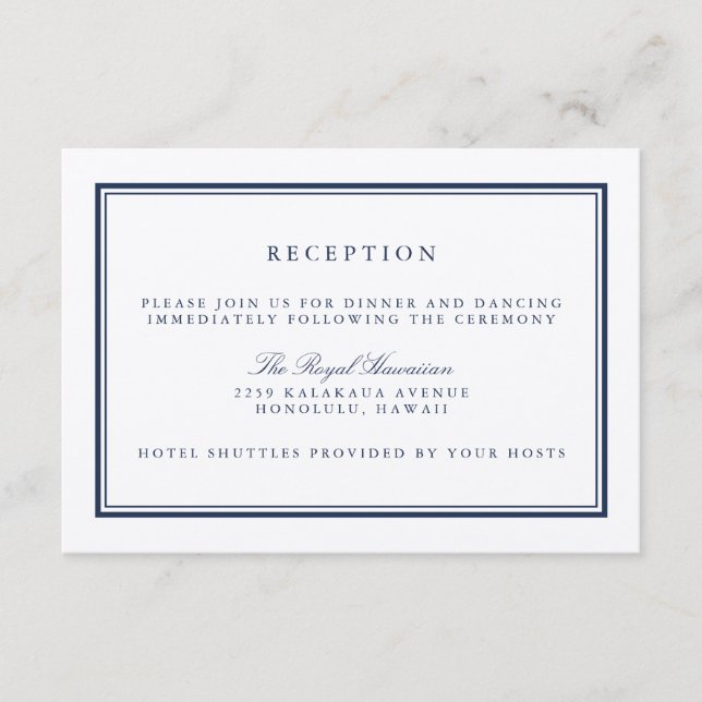 Elegante recepción de la Marina y la Boda Blanca (Anverso)