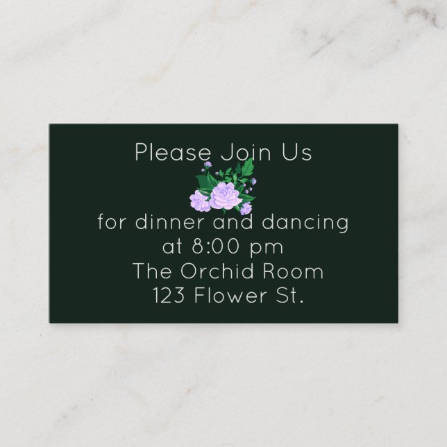 Elegante recepción de Lavanda Camellia (Anverso)