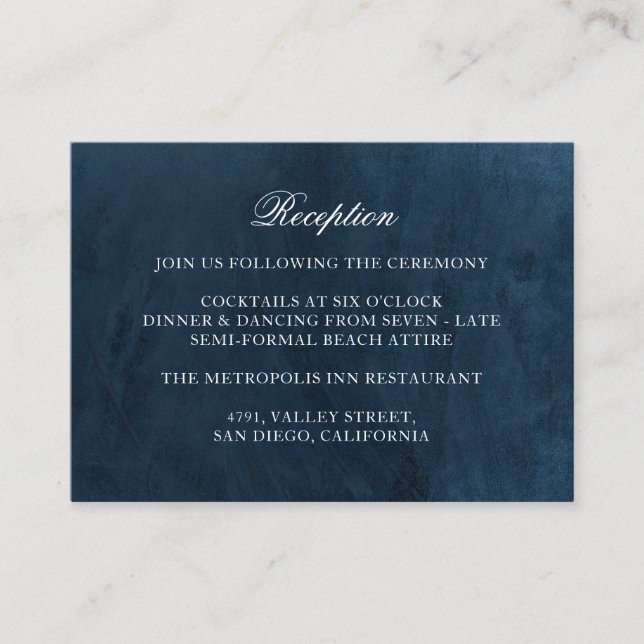 Elegante recepción de Monograma Boda de la Marina  (Anverso)