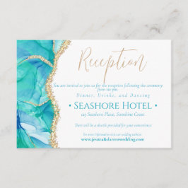 Elegante recepción de Purpurina de oro azul blanco