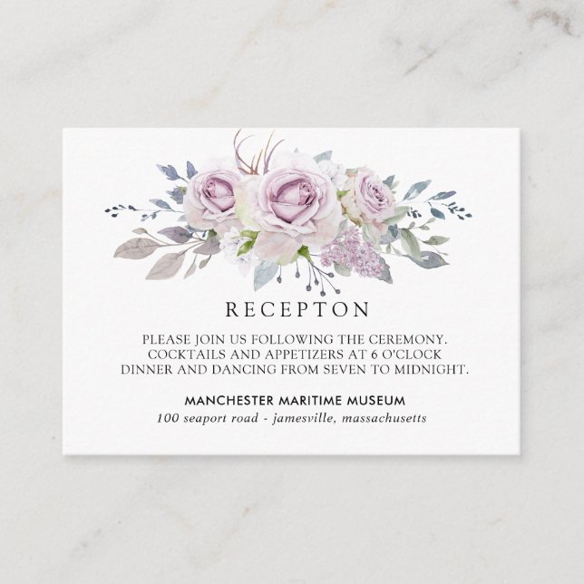Elegante recepción de Quinceanera floral violeta c (Anverso)